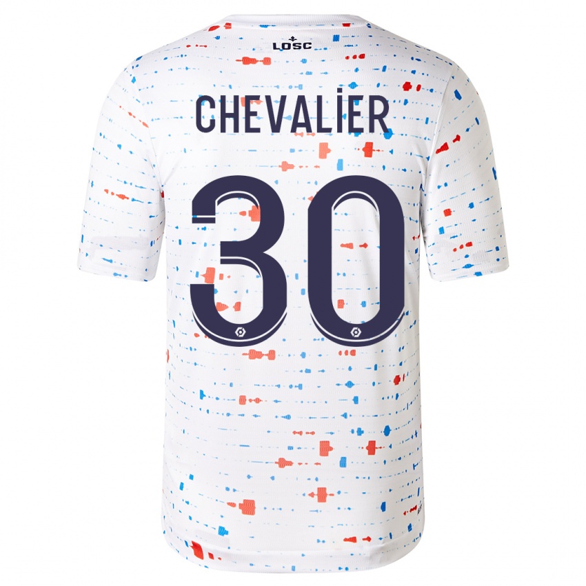Heren Lucas Chevalier #30 Wit Uitshirt Uittenue 2023/24 T-Shirt