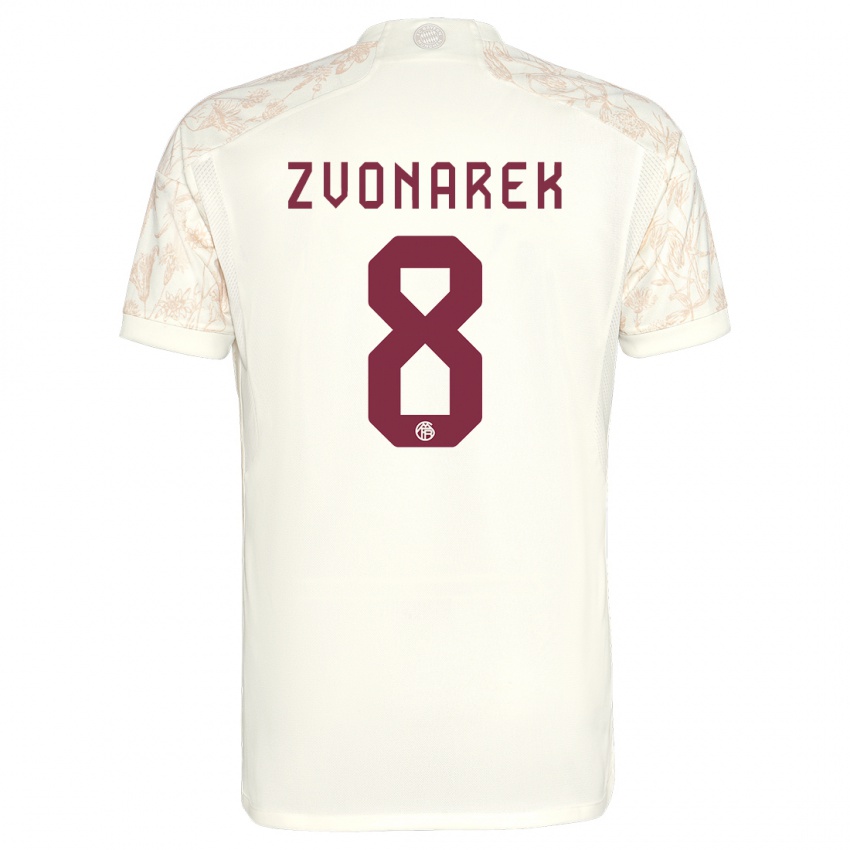Heren Lovro Zvonarek #8 Gebroken Wit Thuisshirt Derde Tenue 2023/24 T-Shirt