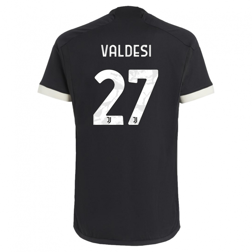 Heren Andrea Valdesi #27 Zwart Thuisshirt Derde Tenue 2023/24 T-Shirt