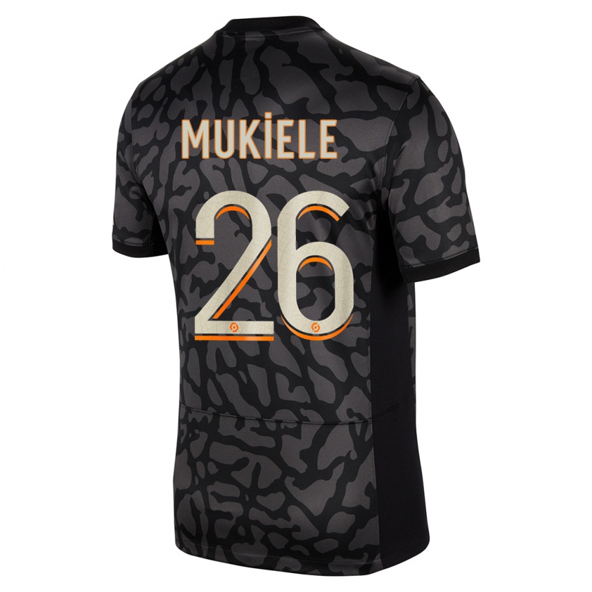 Heren Nordi Mukiele #26 Zwart Thuisshirt Derde Tenue 2023/24 T-Shirt