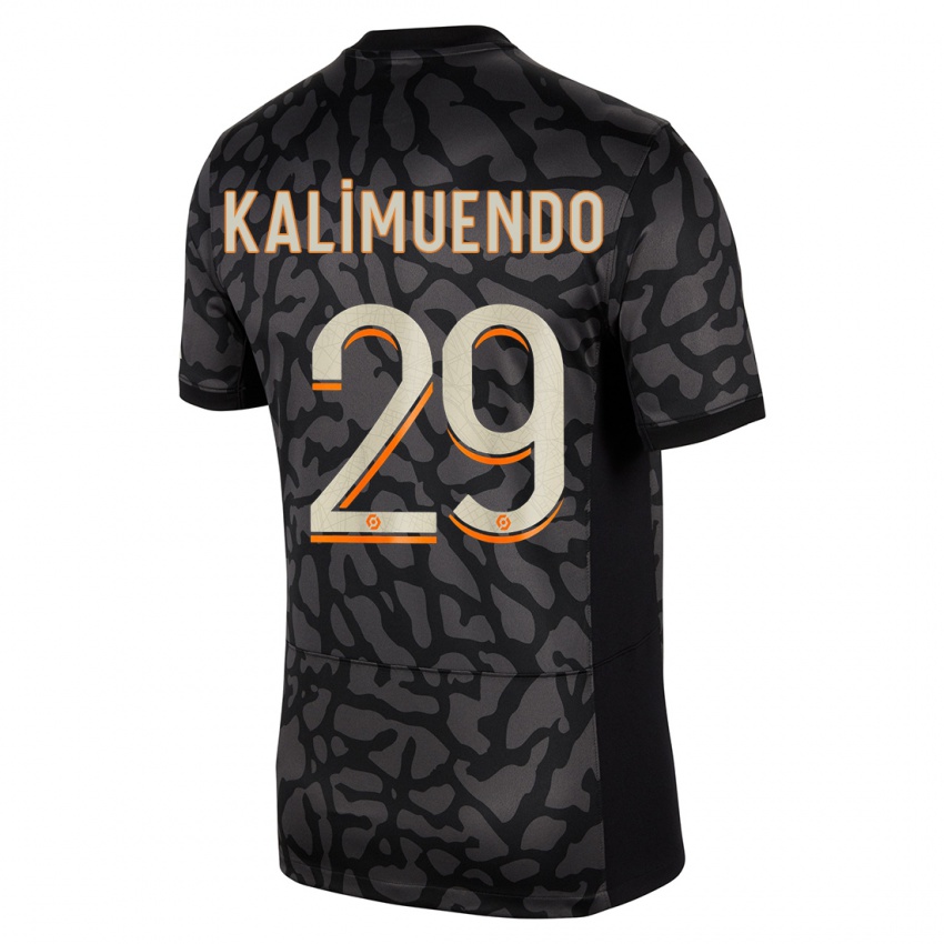 Heren Arnaud Kalimuendo #29 Zwart Thuisshirt Derde Tenue 2023/24 T-Shirt