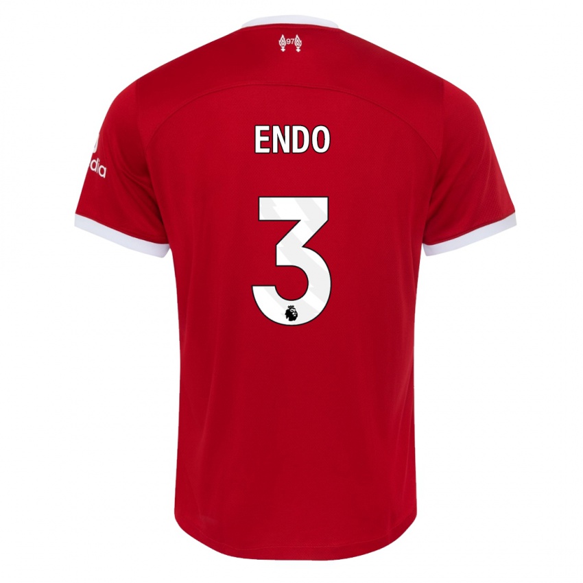 Dames Wataru Endo #3 Rood Thuisshirt Thuistenue 2023/24 T-Shirt