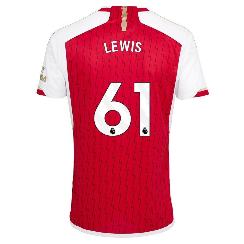 Dames George Lewis #61 Rood Thuisshirt Thuistenue 2023/24 T-Shirt