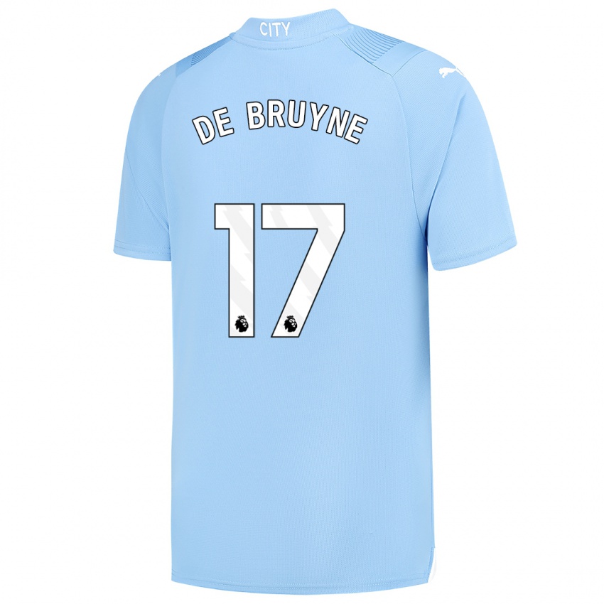 Dames Kevin De Bruyne #17 Lichtblauw Thuisshirt Thuistenue 2023/24 T-Shirt
