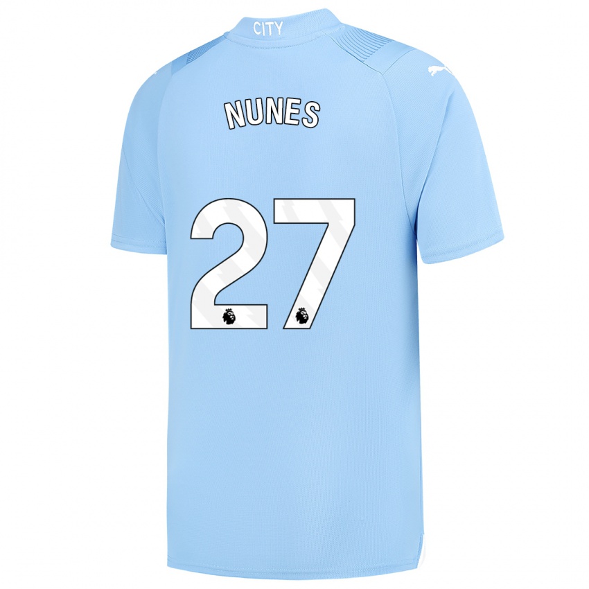 Dames Matheus Nunes #27 Lichtblauw Thuisshirt Thuistenue 2023/24 T-Shirt