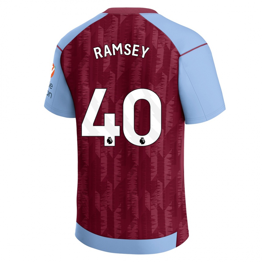 Dames Aaron Ramsey #40 Claret Blauw Thuisshirt Thuistenue 2023/24 T-Shirt