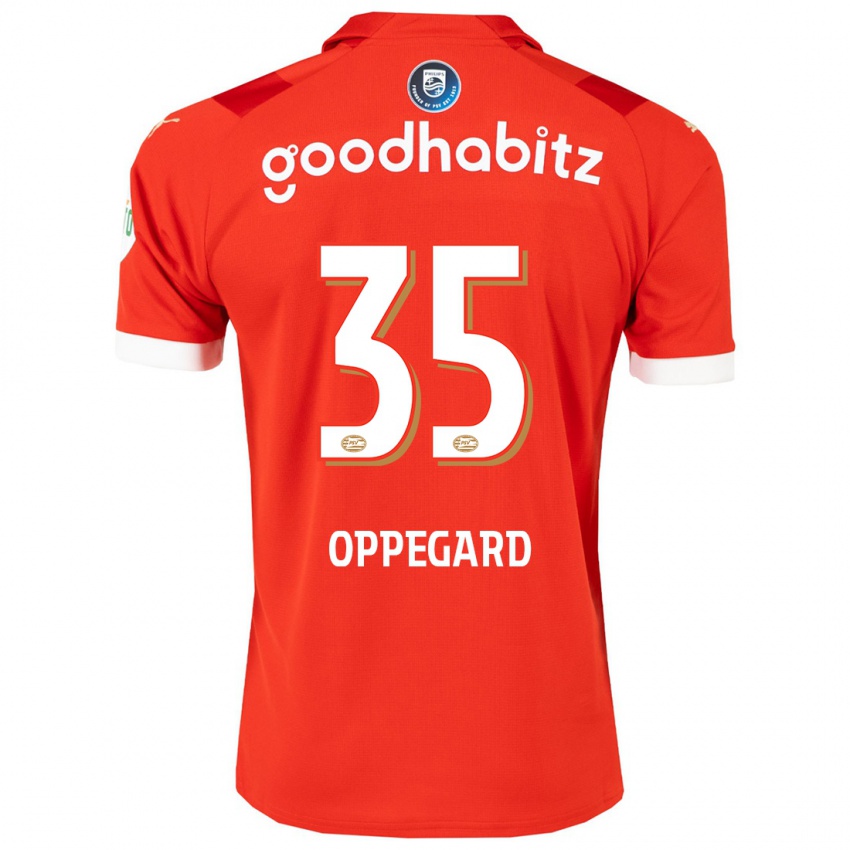 Dames Fredrik Oppegard #35 Rood Thuisshirt Thuistenue 2023/24 T-Shirt