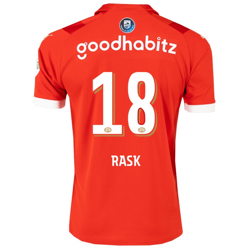 Dames Caroline Rask #18 Rood Thuisshirt Thuistenue 2023/24 T-Shirt