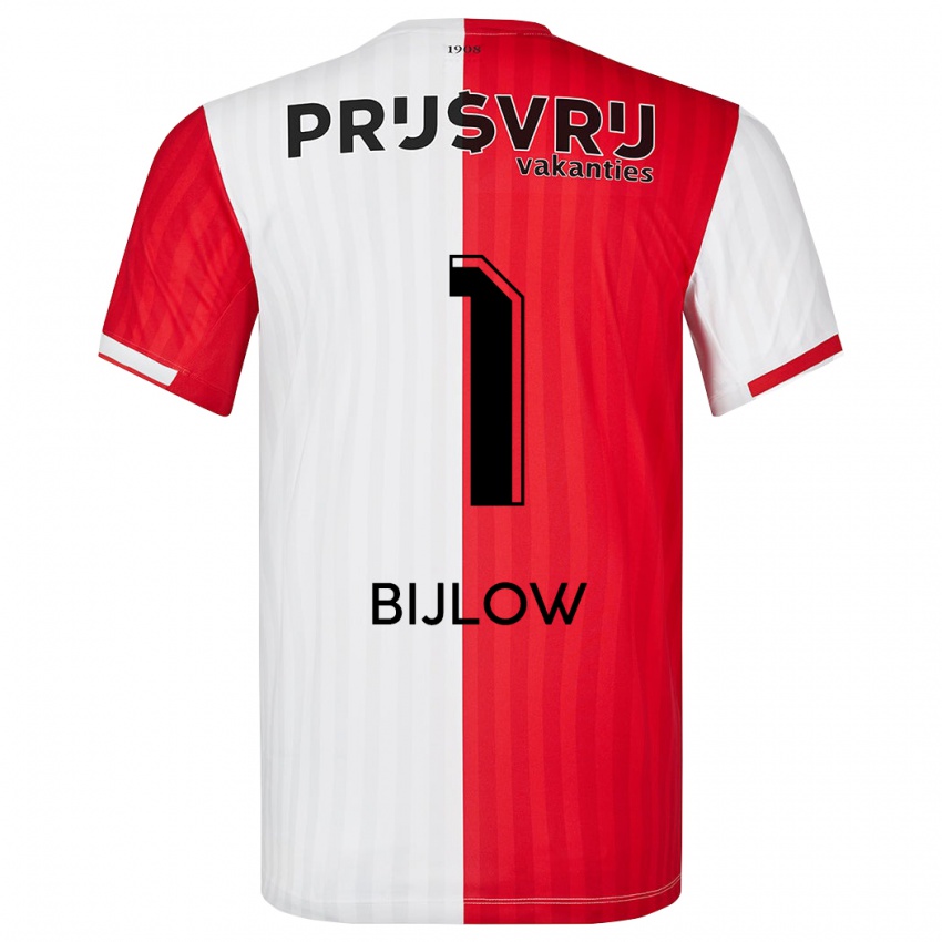 Dames Justin Bijlow #1 Rood Wit Thuisshirt Thuistenue 2023/24 T-Shirt
