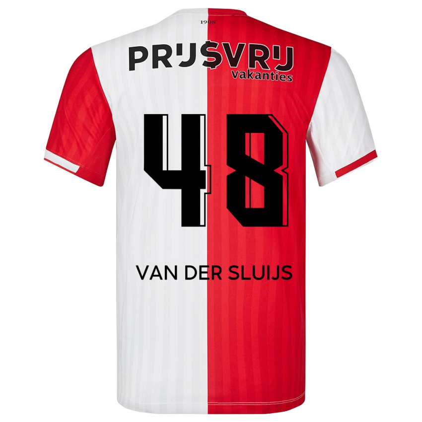 Dames Joep Van Der Sluijs #48 Rood Wit Thuisshirt Thuistenue 2023/24 T-Shirt