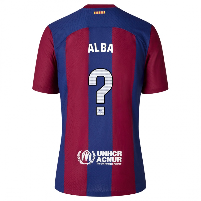 Dames Javi Alba #0 Rood Blauw Thuisshirt Thuistenue 2023/24 T-Shirt