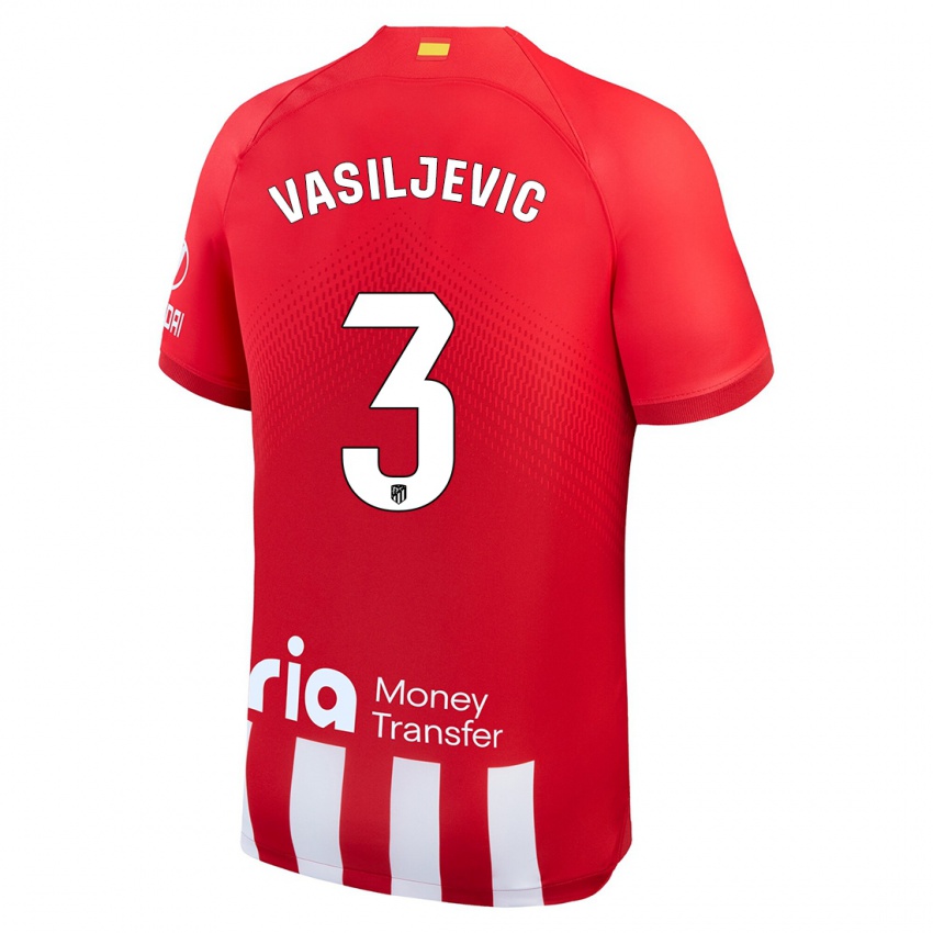 Dames Ivan Vasiljevic #3 Rood Wit Thuisshirt Thuistenue 2023/24 T-Shirt