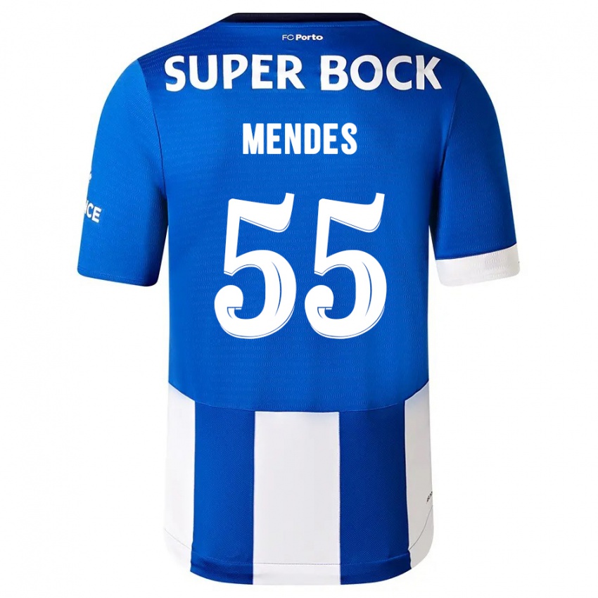 Dames Joao Mendes #55 Blauw Wit Thuisshirt Thuistenue 2023/24 T-Shirt