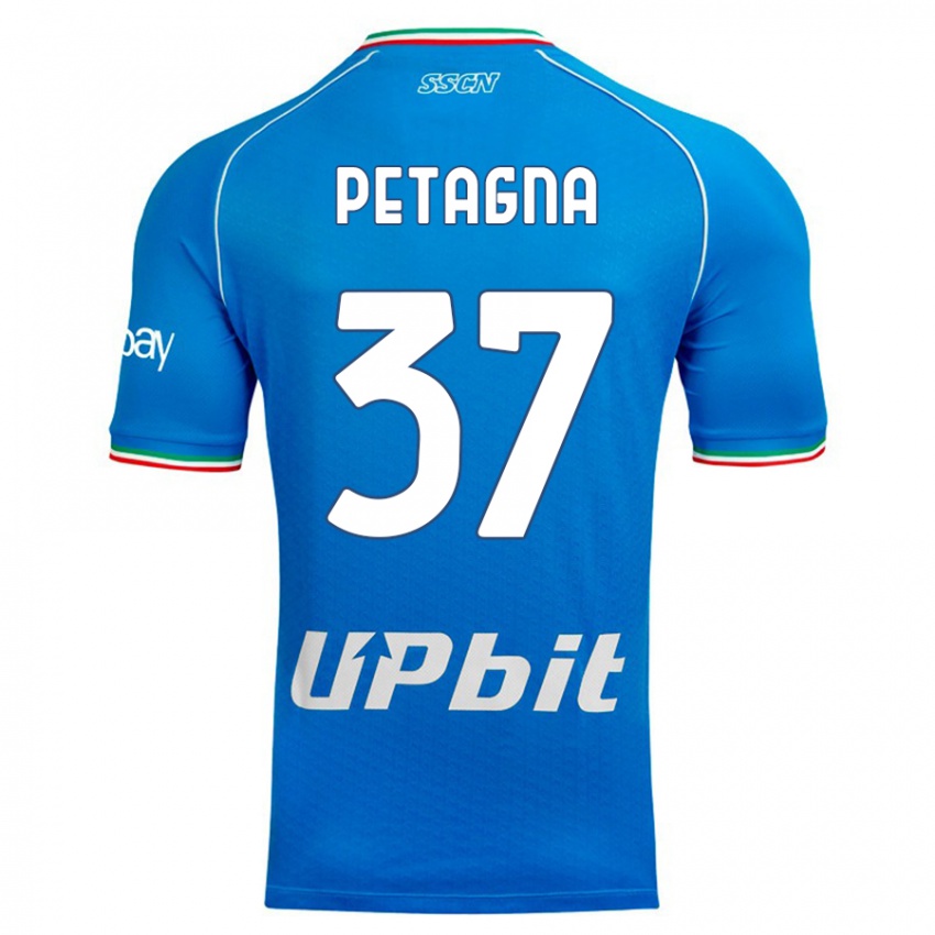 Dames Andrea Petagna #37 Hemelsblauw Thuisshirt Thuistenue 2023/24 T-Shirt