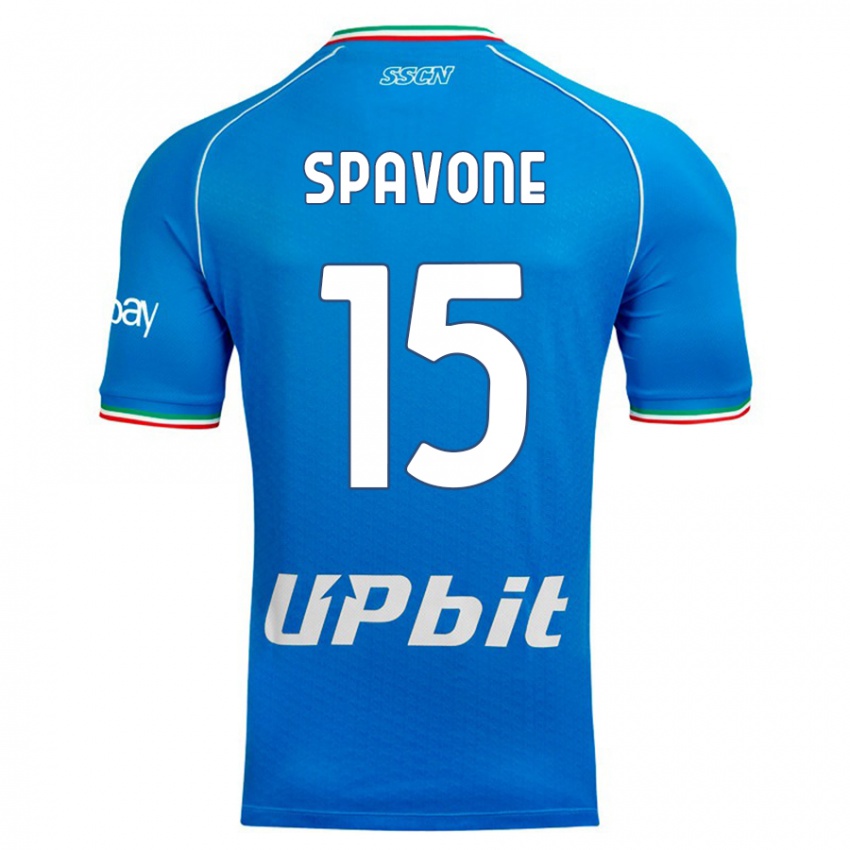Dames Alessandro Spavone #15 Hemelsblauw Thuisshirt Thuistenue 2023/24 T-Shirt
