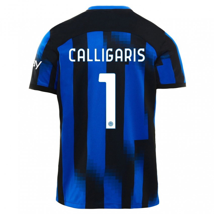 Dames Alessandro Calligaris #1 Zwart Blauw Thuisshirt Thuistenue 2023/24 T-Shirt