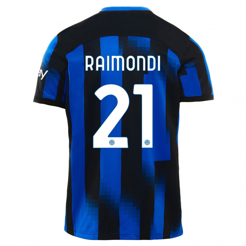 Dames Paolo Raimondi #21 Zwart Blauw Thuisshirt Thuistenue 2023/24 T-Shirt