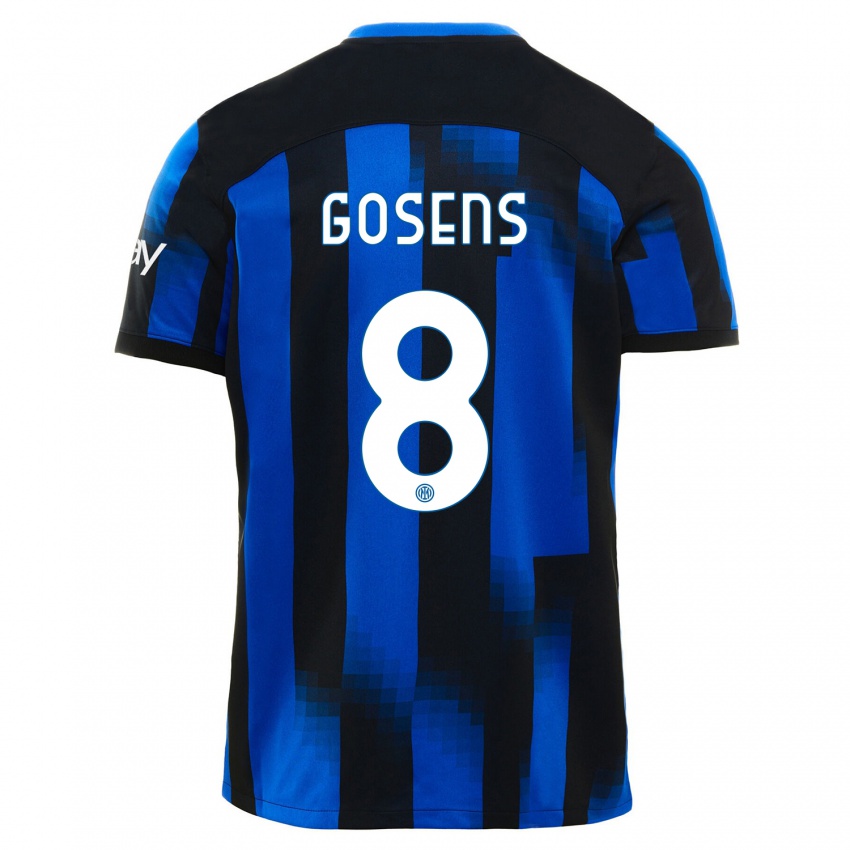 Dames Robin Gosens #8 Zwart Blauw Thuisshirt Thuistenue 2023/24 T-Shirt