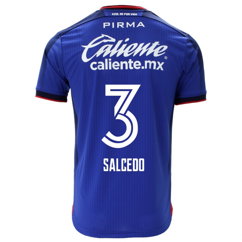 Dames Carlos Salcedo #3 Blauw Thuisshirt Thuistenue 2023/24 T-Shirt