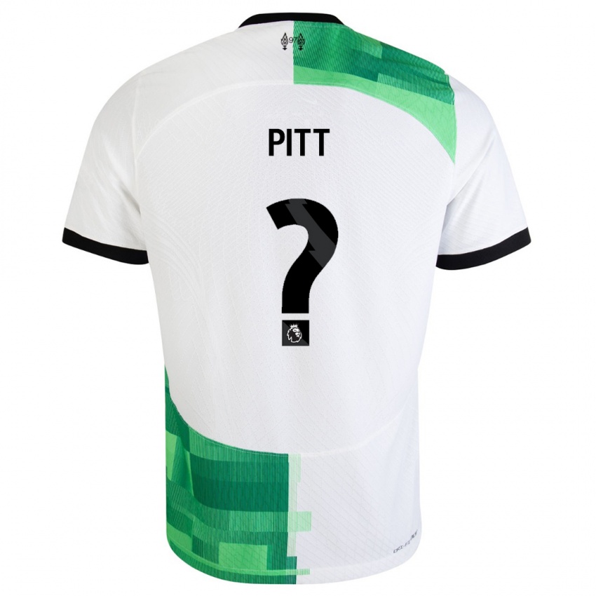 Dames Lucas Pitt #0 Wit Groen Uitshirt Uittenue 2023/24 T-Shirt