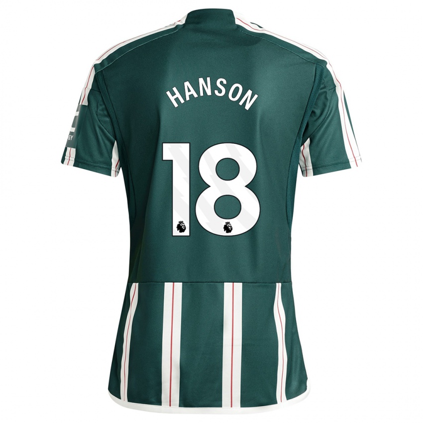 Dames Kirsty Hanson #18 Donkergroen Uitshirt Uittenue 2023/24 T-Shirt