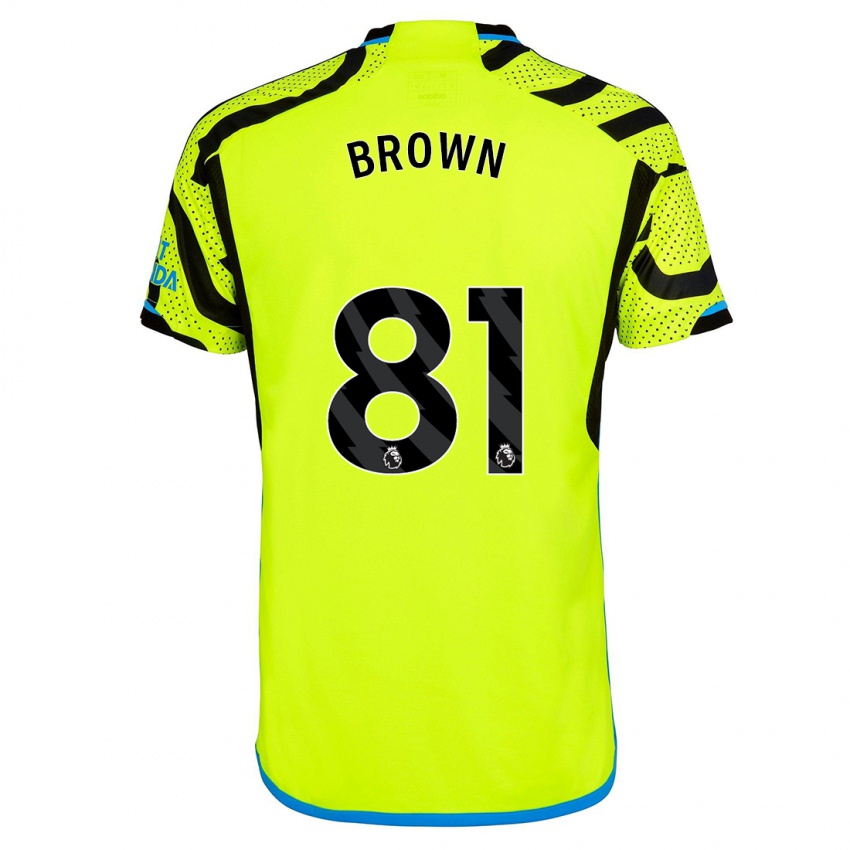 Dames Luis Brown #81 Geel Uitshirt Uittenue 2023/24 T-Shirt
