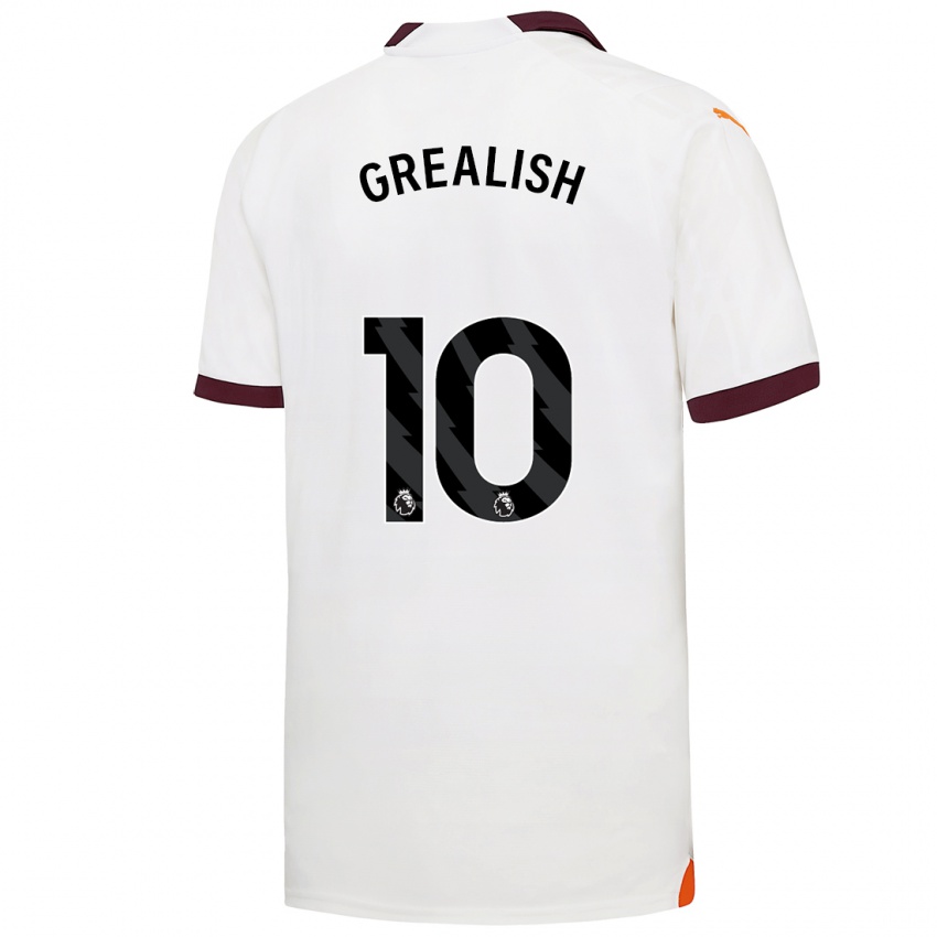 Dames Jack Grealish #10 Wit Uitshirt Uittenue 2023/24 T-Shirt