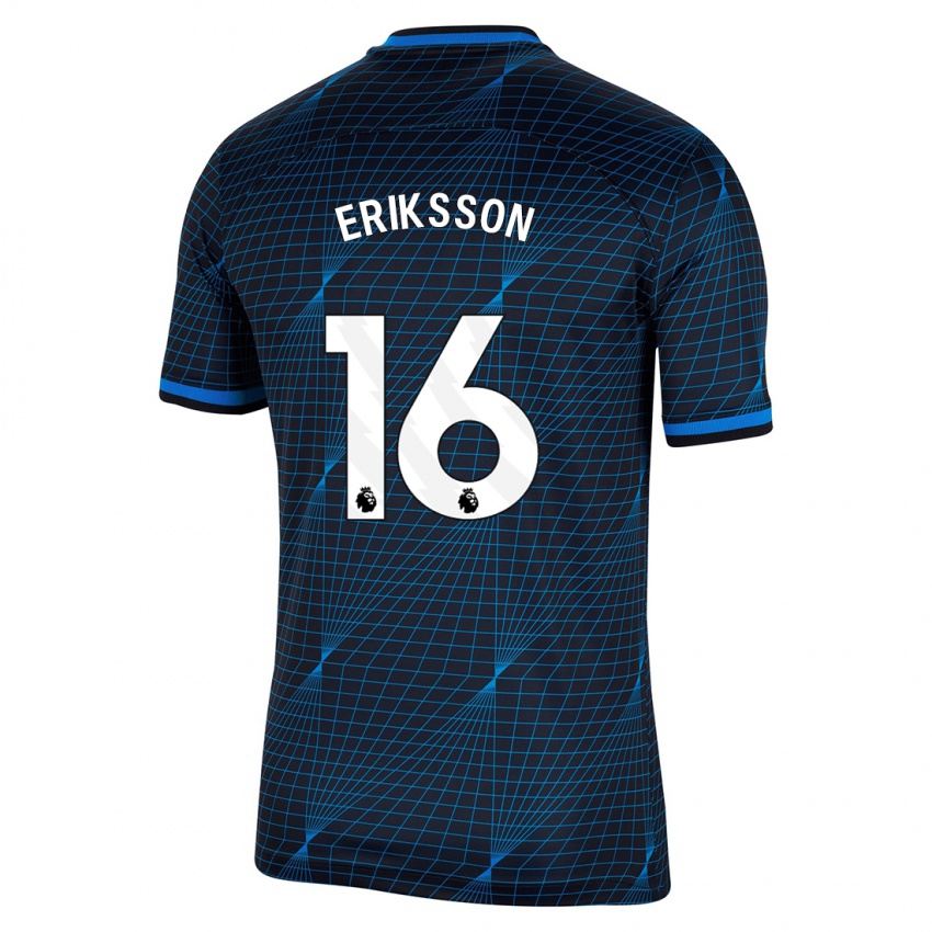 Dames Magdalena Eriksson #16 Donkerblauw Uitshirt Uittenue 2023/24 T-Shirt