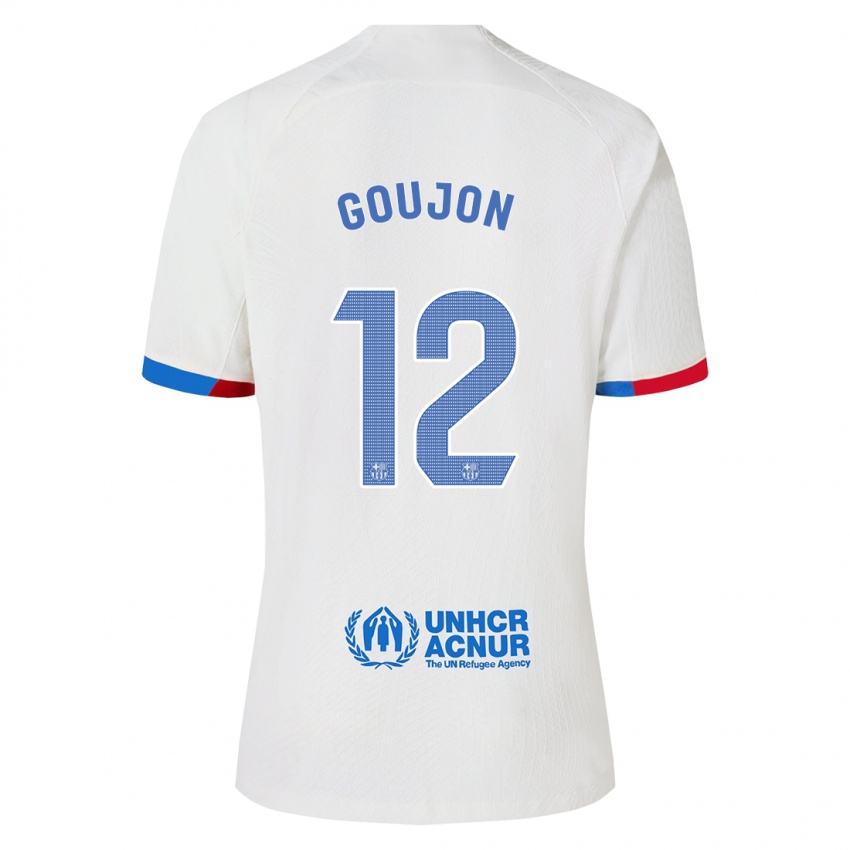 Dames Iker Goujon #12 Wit Uitshirt Uittenue 2023/24 T-Shirt