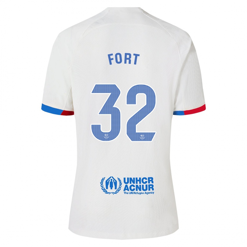 Dames Héctor Fort #32 Wit Uitshirt Uittenue 2023/24 T-Shirt