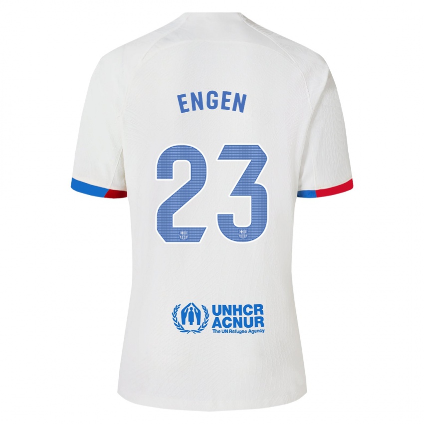 Dames Ingrid Engen #23 Wit Uitshirt Uittenue 2023/24 T-Shirt