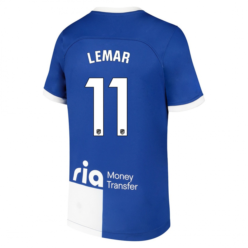 Dames Thomas Lemar #11 Blauw Wit Uitshirt Uittenue 2023/24 T-Shirt