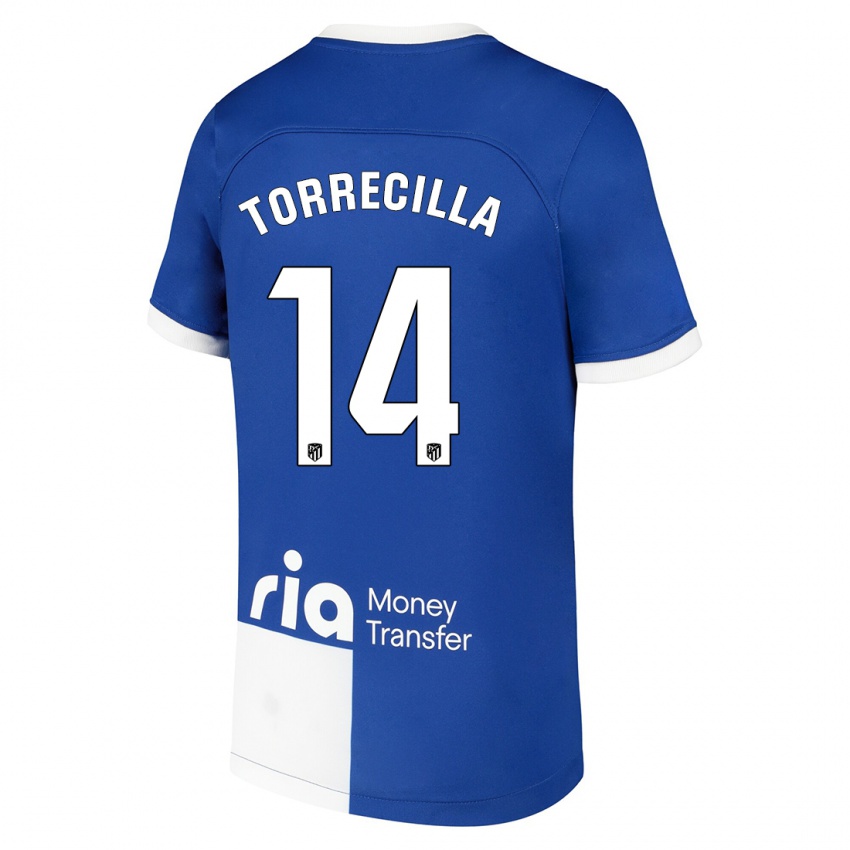 Dames Virginia Torrecilla #14 Blauw Wit Uitshirt Uittenue 2023/24 T-Shirt