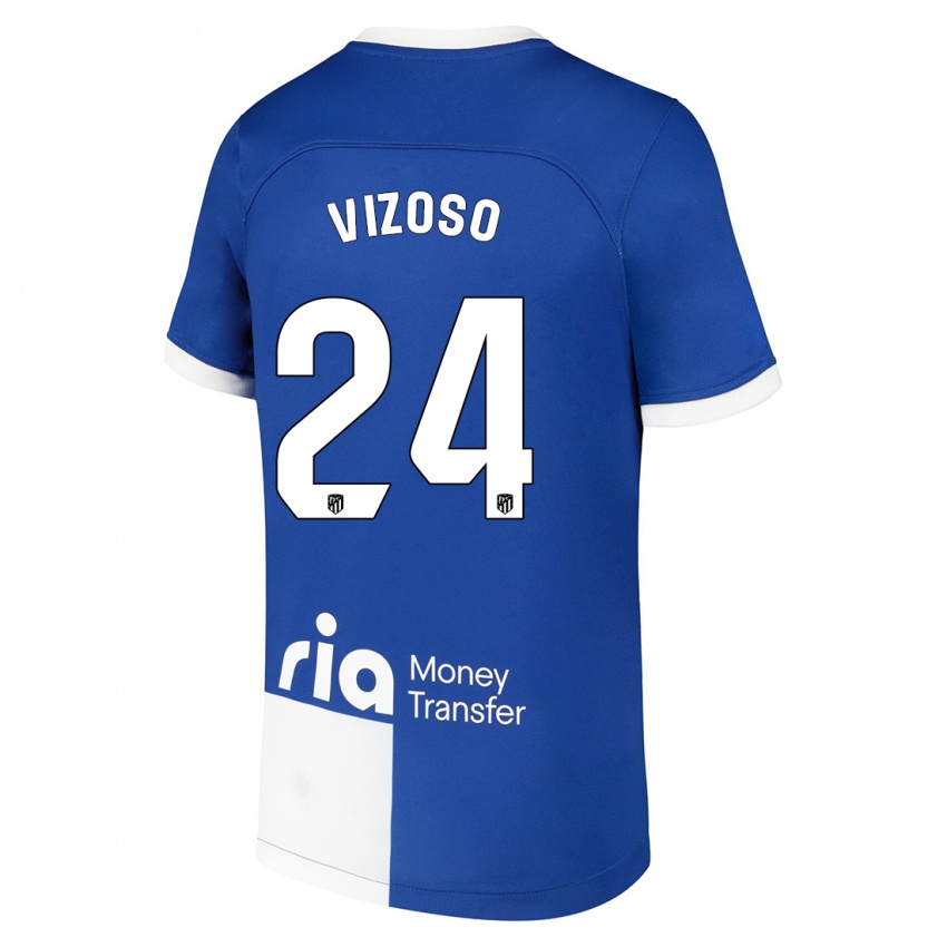Dames Paula Vizoso #24 Blauw Wit Uitshirt Uittenue 2023/24 T-Shirt