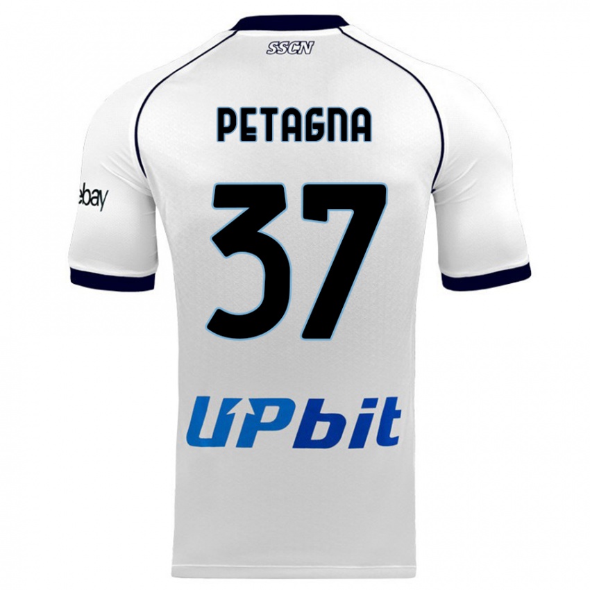 Dames Andrea Petagna #37 Wit Uitshirt Uittenue 2023/24 T-Shirt