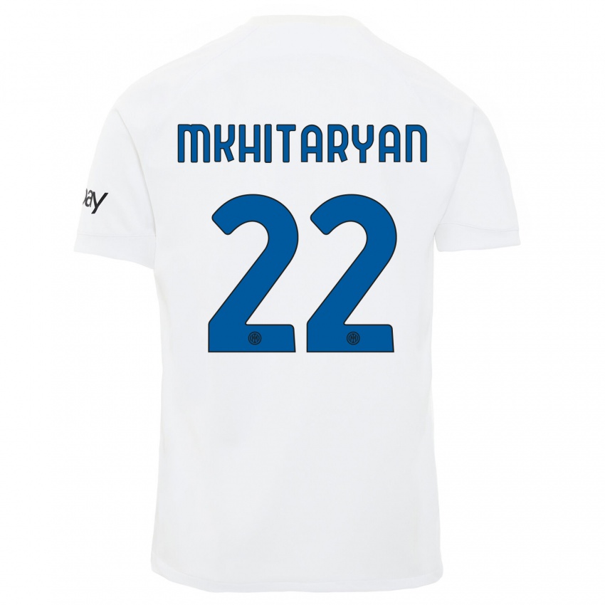 Dames Henrikh Mkhitaryan #22 Wit Uitshirt Uittenue 2023/24 T-Shirt