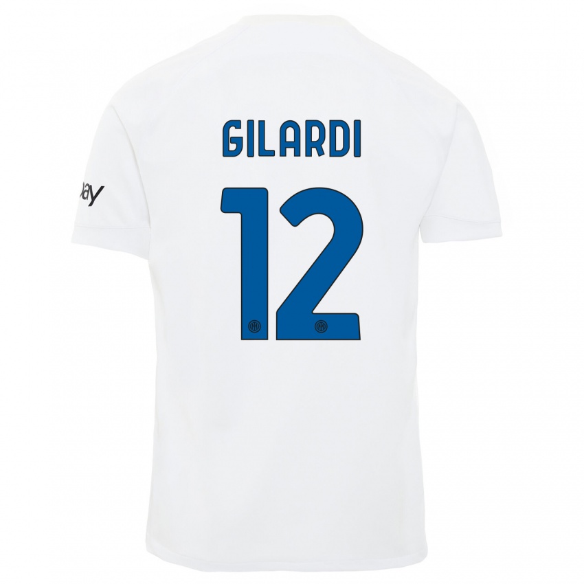 Dames Astrid Gilardi #12 Wit Uitshirt Uittenue 2023/24 T-Shirt