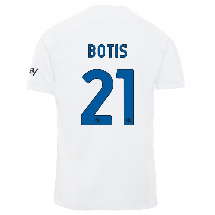 Dames Nikolaos Botis #21 Wit Uitshirt Uittenue 2023/24 T-Shirt