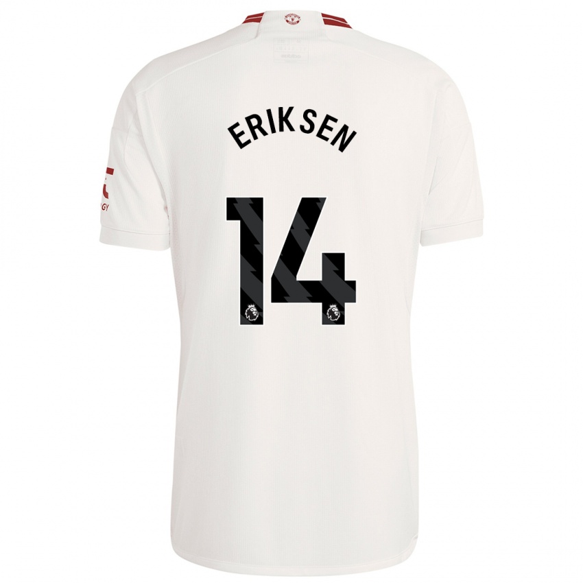 Dames Christian Eriksen #14 Wit Thuisshirt Derde Tenue 2023/24 T-Shirt