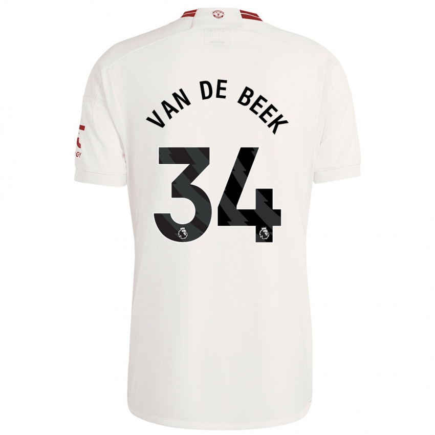 Dames Donny Van De Beek #34 Wit Thuisshirt Derde Tenue 2023/24 T-Shirt