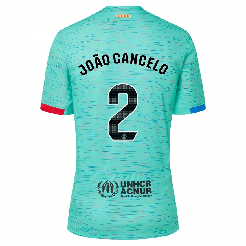 Dames Joao Cancelo #2 Licht Aqua Thuisshirt Derde Tenue 2023/24 T-Shirt