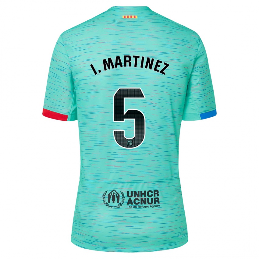 Dames Iñigo Martínez #5 Licht Aqua Thuisshirt Derde Tenue 2023/24 T-Shirt