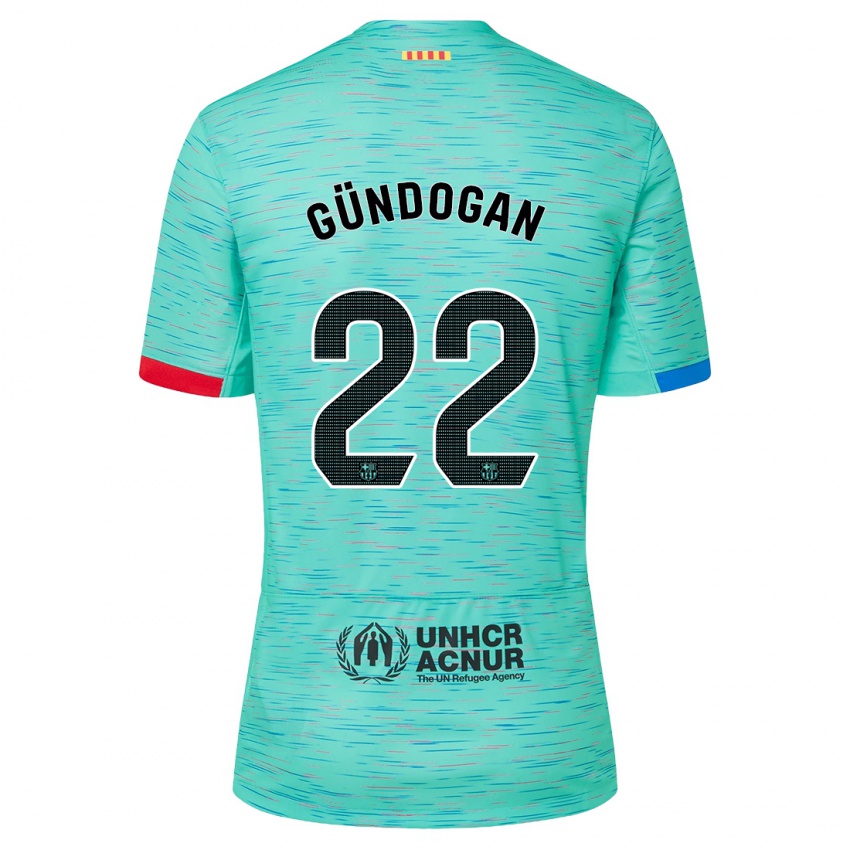 Dames Ilkay Gundogan #22 Licht Aqua Thuisshirt Derde Tenue 2023/24 T-Shirt