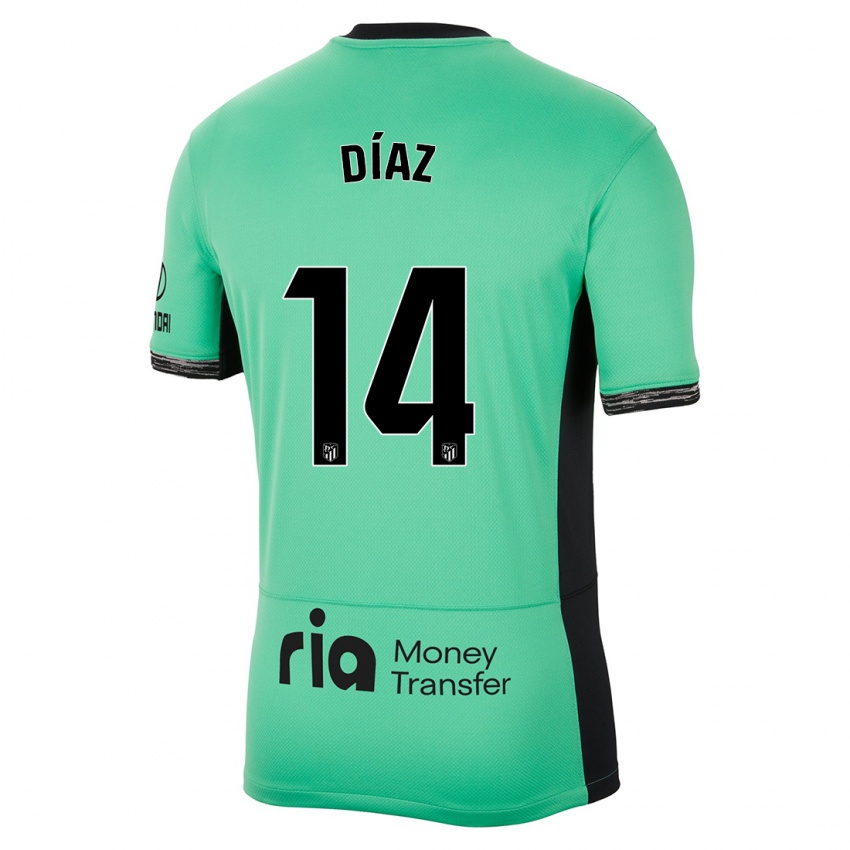 Dames Javier Díaz #14 Lente Groen Thuisshirt Derde Tenue 2023/24 T-Shirt